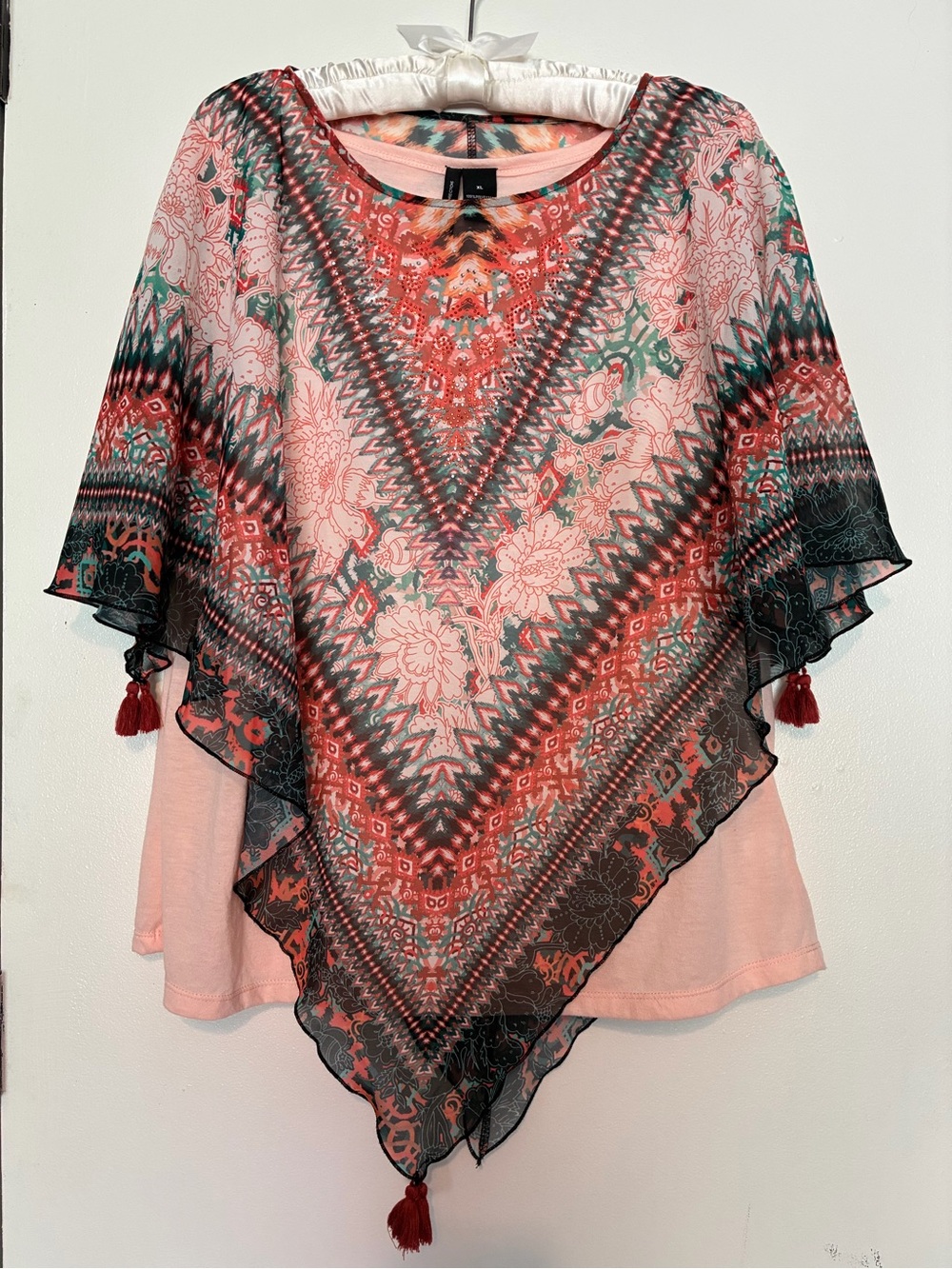 *BOHEMIAN FLAIR* Coral Tank and Ponch with Tassels